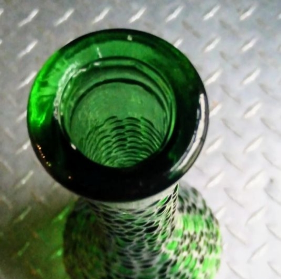 Empoli made in Italy. 15' green bubble Glass vase. Vintage MCM. - Picture 6 of 13